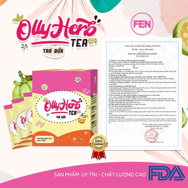 TRÀ BỨA BÍ ĐAO SIÊU GIẢM MỠ - OLLY HERB TEA 10 GÓI