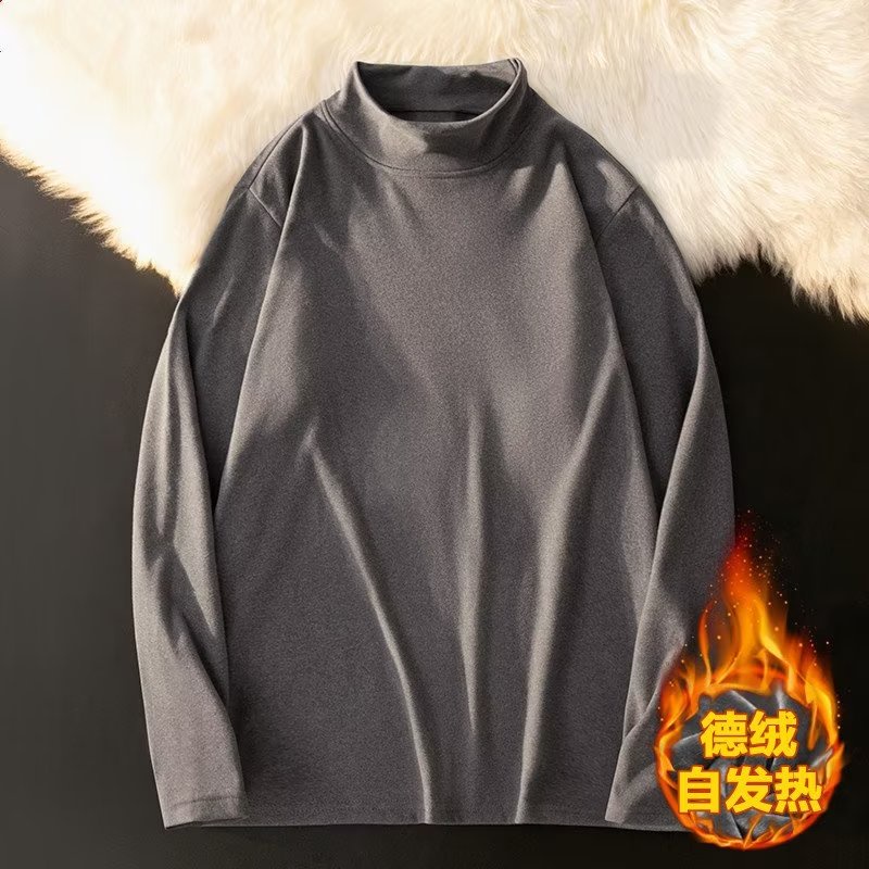 Áo Thun Tay Dài Cổ Tròn Màu Trơn Thời Trang Mùa Thu Phong Cách Hàn Quốc Cho Nam Size M-5XL