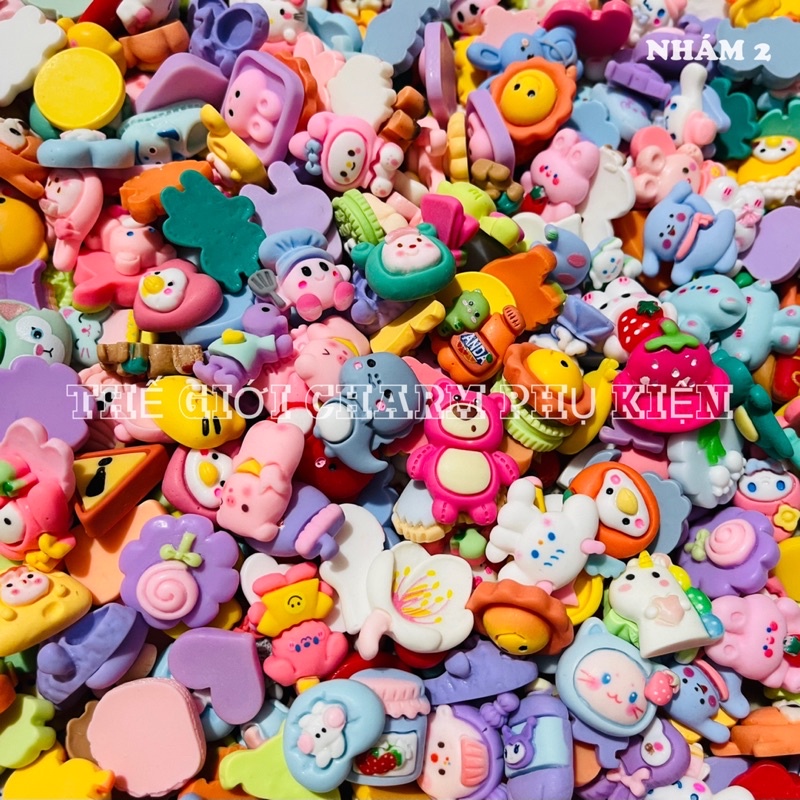 SET 100 CHARM NHÁM HOẠ TIẾT XINH DÙNG DÁN CỘT TÓC, ỐP ĐIỆN THOẠI, SLIME….(có nhiều mẫu ko có tròng hình)