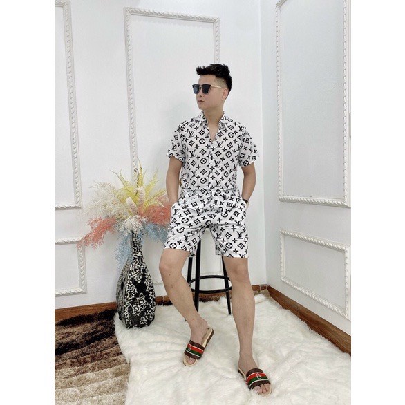 Bộ Pijama Nam Nữ, Bộ Đồ Ngủ Cộc Tay Chất Liệu Vải Kate Satin b65