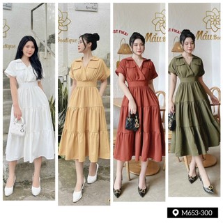 Đầm midi bigsize cổ tim thanh lịch (thời trang bigsize vicky.g anitagreen) - G1122