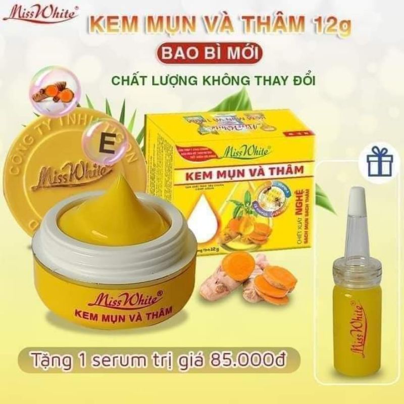 Kem Mụn Thâm Miss White Tinh Chất N.G.HỆ ( Kèm Serum N.ghệ )