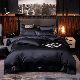 Ga Giường Drap Lẻ Phi Lụa Lavish Silk cao cấp mát lạnh hàng loại 1 - Đen