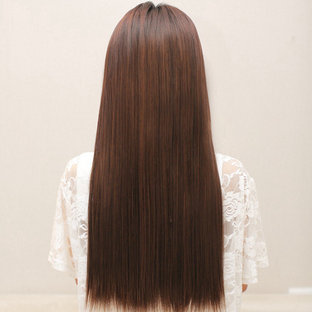 Bộ Tóc Giả Dài Thẳng Màu Trơn Thời Trang Cho Nữ