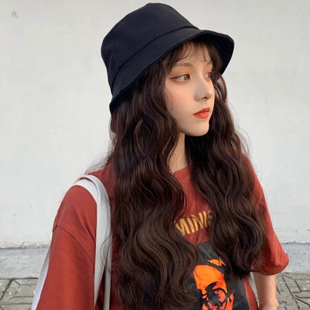 Mũ Đội Tóc Giả Dài Gợn Sóng Tự Nhiên Có Thể Tháo Rời Cho Nữ