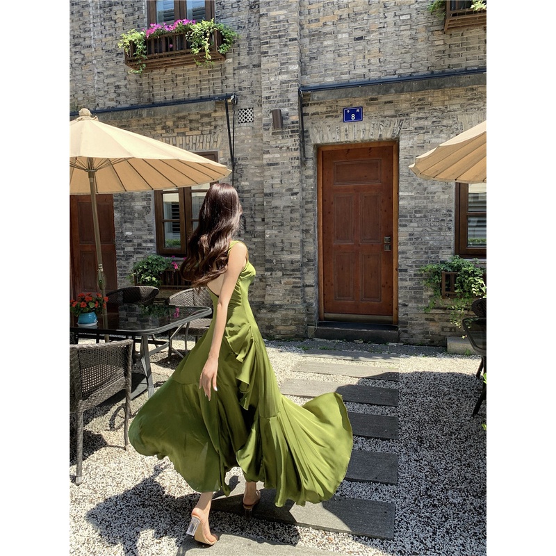 Đầm lụa dạ hội hở lưng xẻ tà sâu quyến rũ size S/M/L chỉ có tại LUXIEU GARDEN🌸