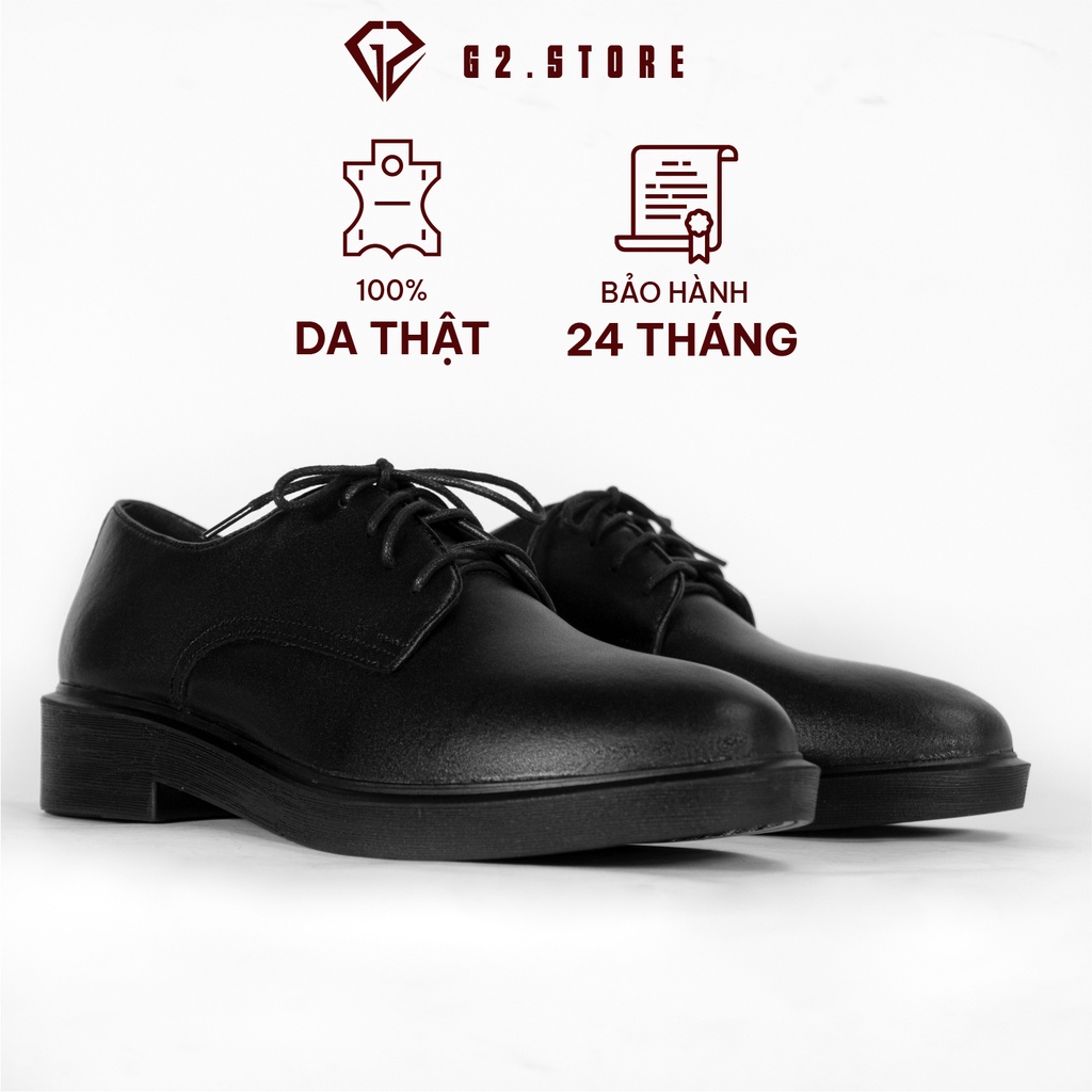 Giày da nam buộc giây kiểu dáng derby công sở, Giày derby nam G2 bằng da bò nappa cao cấp đế cao su đúc G2 Shoemaker