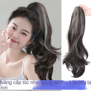 Bộ tóc giả dài xoăn gợn sóng kèm kẹp tóc đuôi ngựa micro