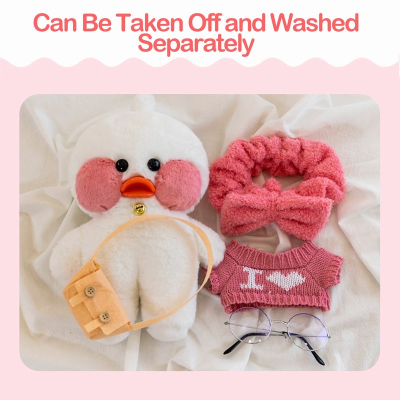 Gấu bông, thú nhồi bông Vịt má hồng Lalafanfan 30cm full phụ kiện