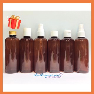 CHAI NHỰA NÂU TRÒN 100ML