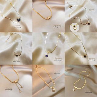   LAVANDE  Vòng Cổ Titan Boutique Nữ Dây Xích Rắn Vàng 18K Ánh Sáng Cao Cấp Sang Trọng Không Bao Giờ Phai Màu Vòng Cổ Trang Sức Thời Trang L1A02 