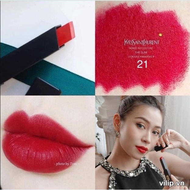 Son YSL Slim chính hãng, YSL Rouge Pur Couture The Slim, Son YSL màu 21, 1966, 28 đẹp nhất bảng màu