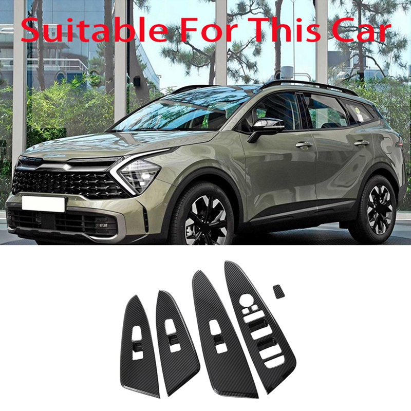 Miếng Dán Bảng Điều Khiển Cửa Sổ Xe Hơi Bằng Sợi Carbon Cho Kia Sportage NQ5 2021 2022