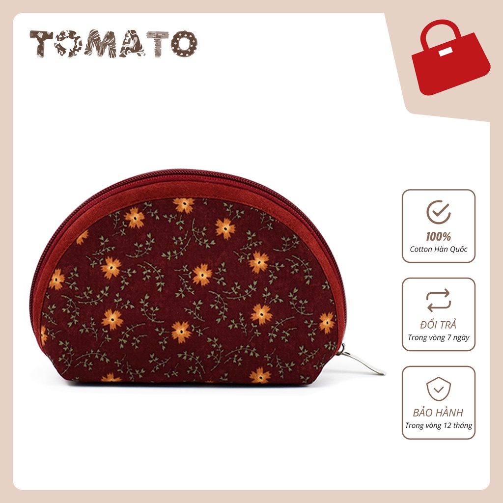 Túi hến đựng mỹ phẩm nhỏ gọn vải hoa vintage TÚI IIMBAZA - TOMATO HANDMADE
