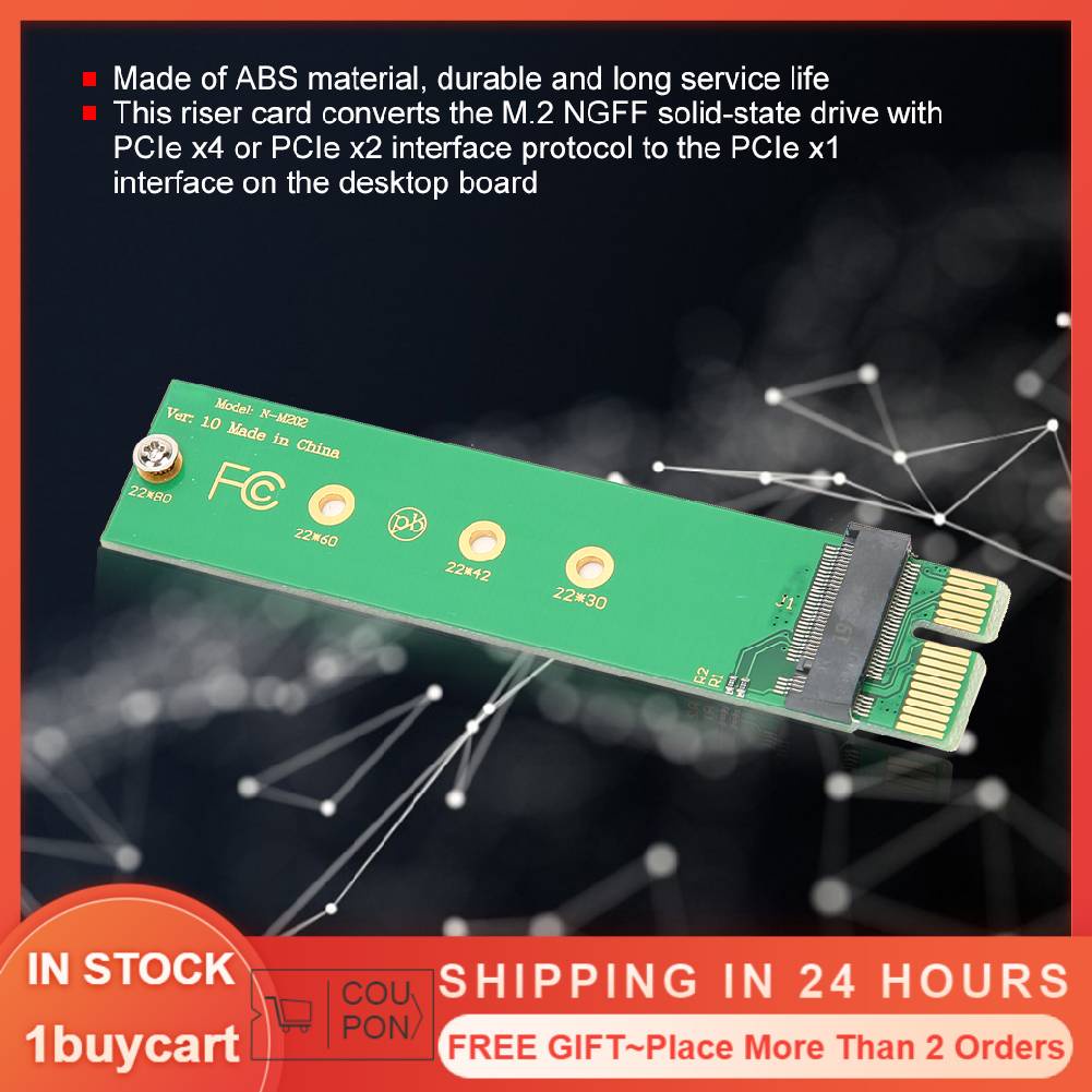 1buycart PCIE to M2 Hard Disk Adapter Expansion Cards PCI-E X4 M.2 SSD SATA/NVME NGFF