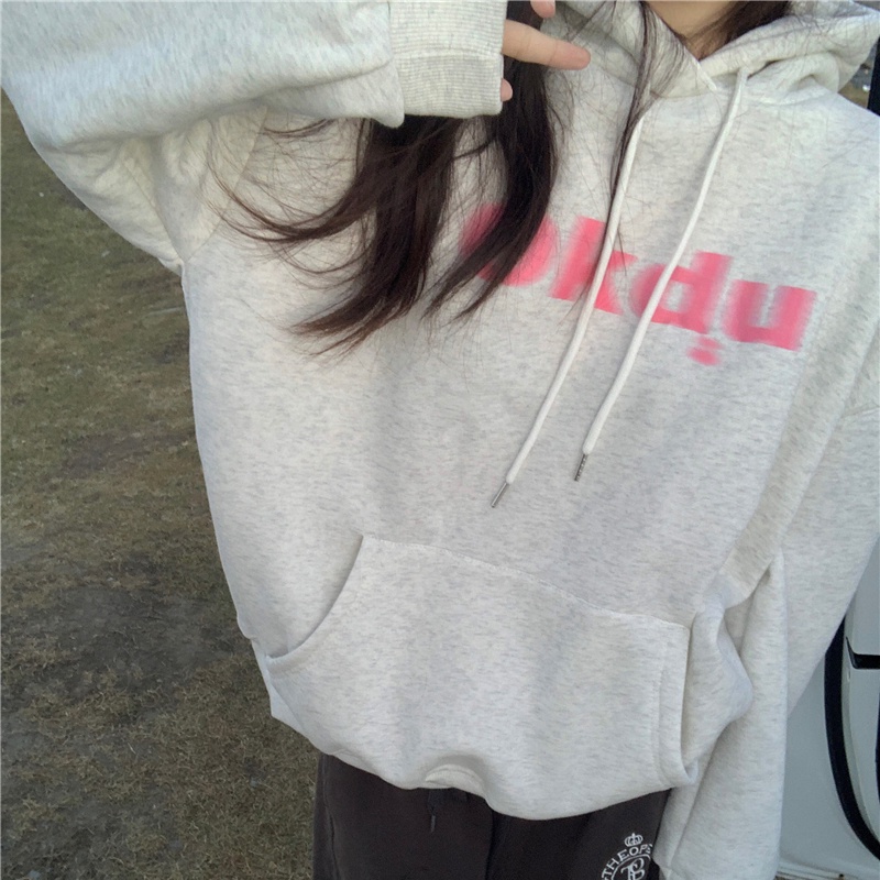 SUXI Áo Nỉ Nữ Dài Tay Có Mũ Thời Trang Hàn