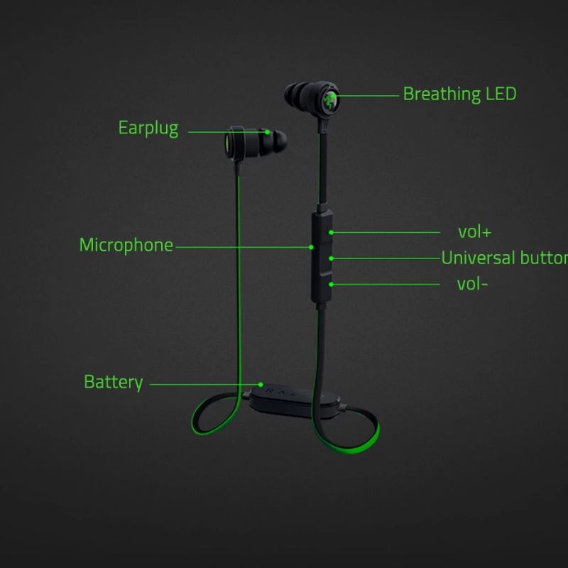 Tai Nghe Bluetooth Thể Thao Razer Hammerhead BT Không Dây Chống Rơi Tích Hợp Mic Siêu Bền