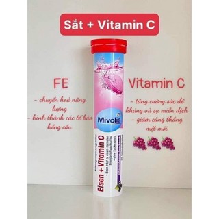 Viên C sủi Đức Mivolis (ống 20 viên)