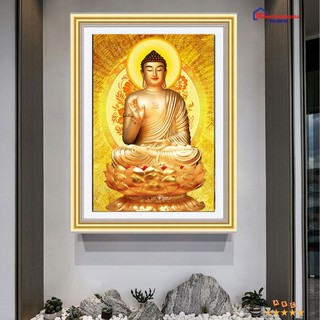 Tranh đính đá, tranh thêu chữ thập phật a di đà DD9743 LV559 LV3511 (50cm x 70cm)