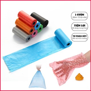 Túi đựng phân chó mèo, Túi đưng phân chó mèo tự phân hủy - 1 cuộn 15 túi_petlover