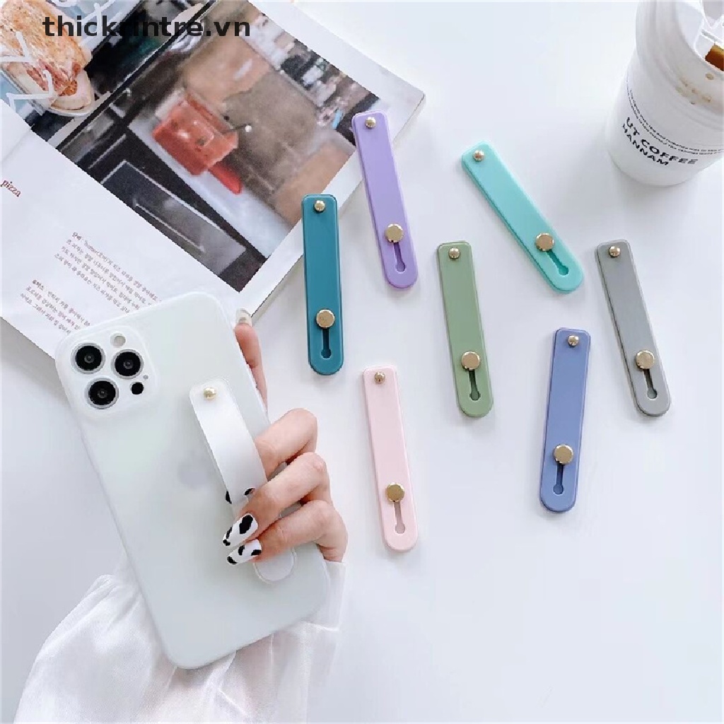 Giá Đỡ Điện Thoại Có Dây Đeo Ngón Tay Tự Dính Cho iPhone / iPad