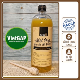Mật ong Rừng/Nuôi APABEE_Hoa Cà phê; Hoa rừng; Cỏ kim; Bạc hà; Khoái rừng_Chứng nhận VSATTP_HACCP_VietGAP_Chai 1 lít