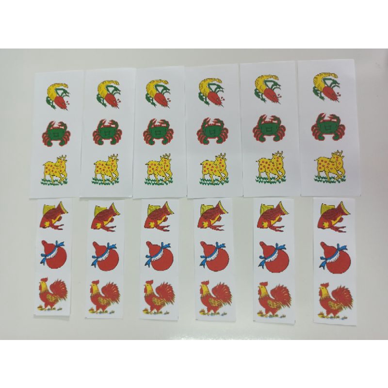 Tem dán bầu cua  30 li 10 bộ ( dán được 30 hột)