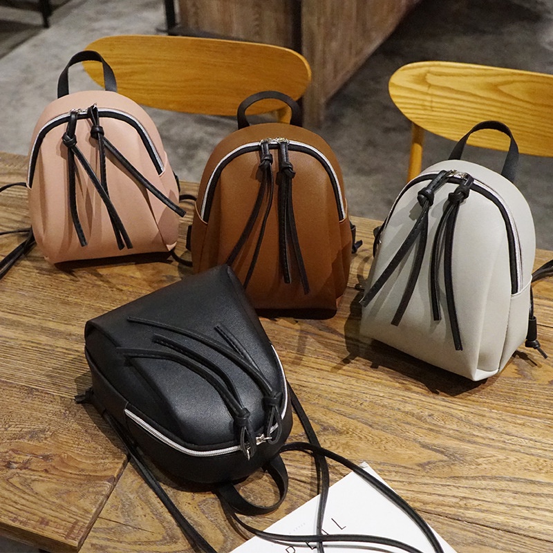 Ba Lô Đeo Vai Một Dây Cột Dây Màu Sắc Tương Phản Nhỏ Gọn Đa Năng Phong Cách Preppy