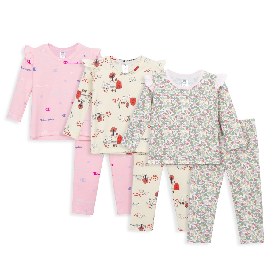 Đồ bộ dài tay bé gái mặc ngủ điều hòa thun cotton in hình elsa minnie