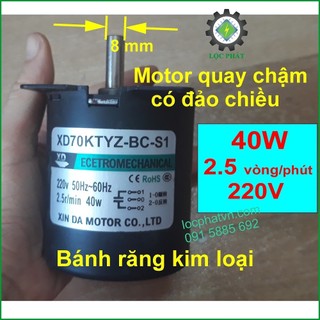 Motor máy ấp trứng 40w 2.5 vòng giảm tốc đảo chiều mt40w