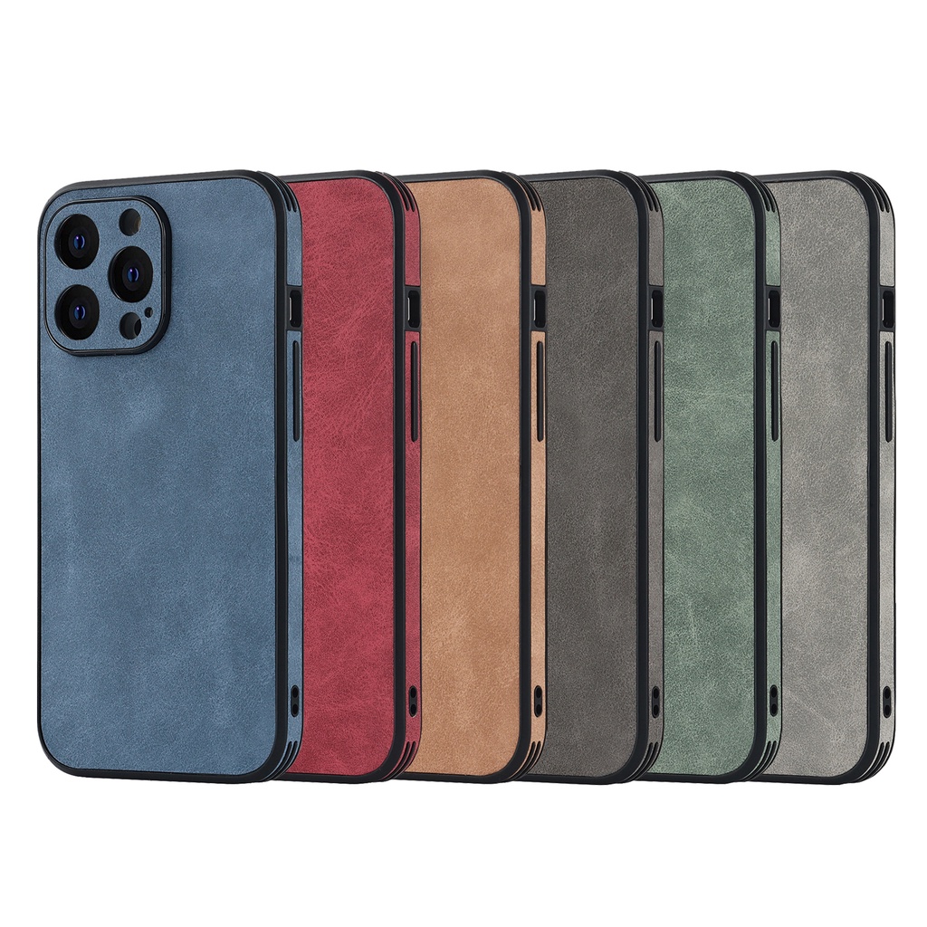 Ốp Điện Thoại Da Cừu Mềm Cao Cấp Bảo Vệ Ống Kính Máy Ảnh Cho iPhone 14 Pro Max 13 12 11 Pro Max Lưng