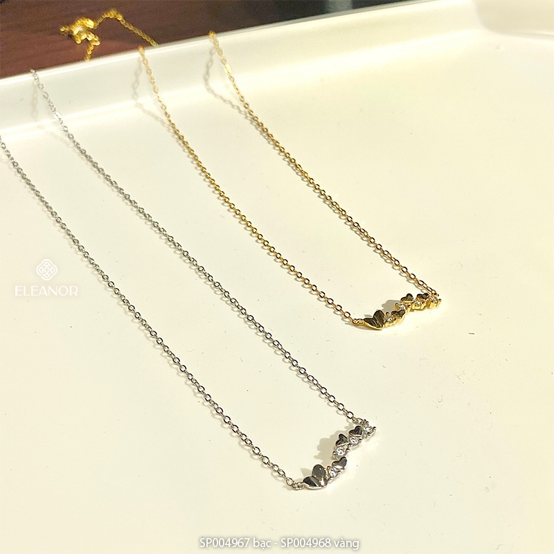 Dây chuyền nhẫn nữ bạc 925 Eleanor Accessories bộ trang sức hình trái tim đính đá phụ kiện trang sức 4965