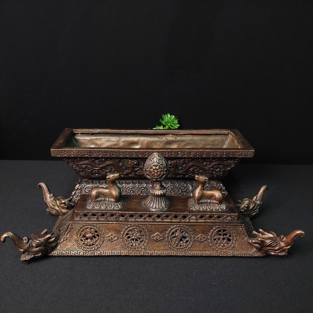 Đỉnh xong nhang trầm bát cát tường mật tông bằng đồng DD 597