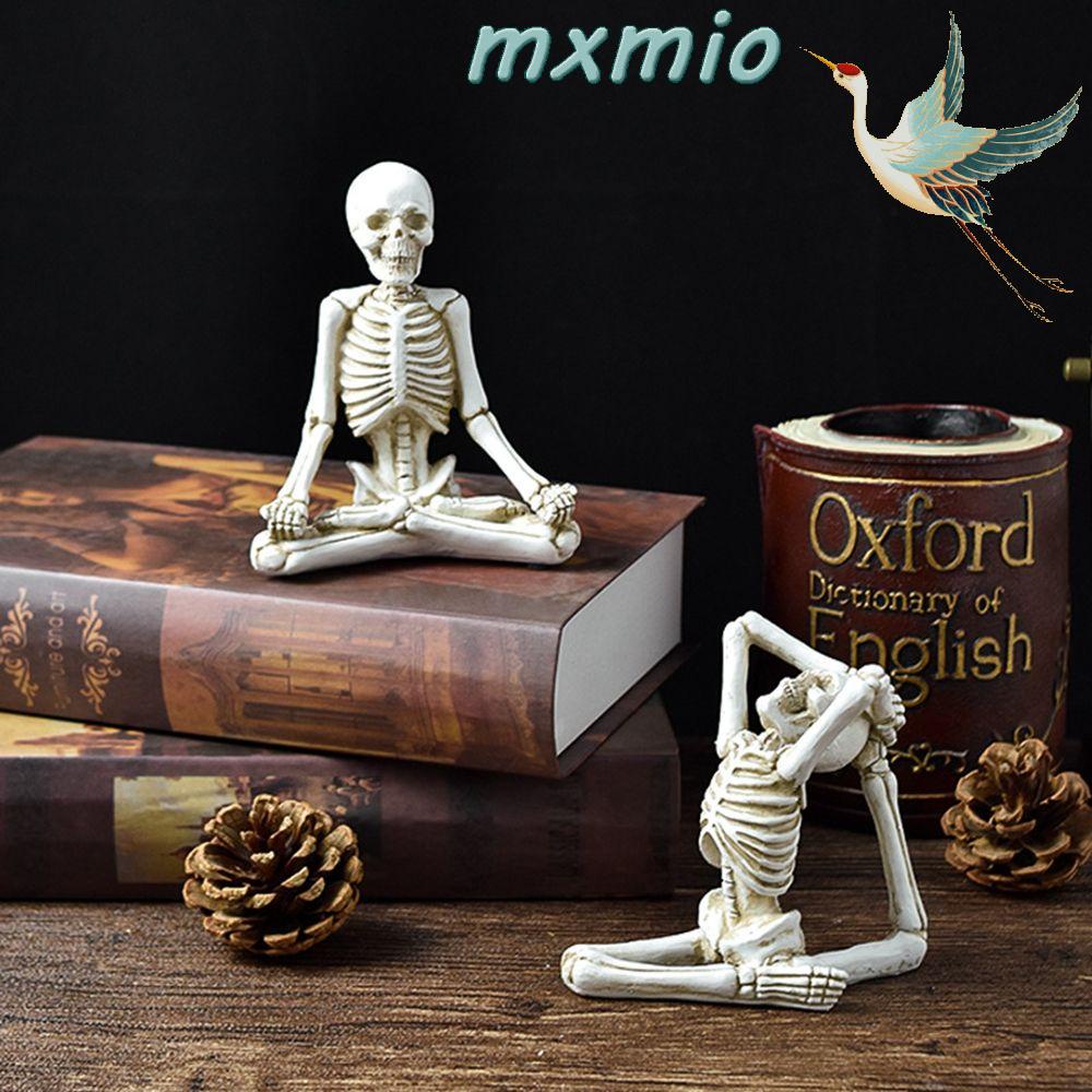 Set 4 Mô Hình Đầu Lâu Trắng / Đen Bằng Nhựa Resin Trang Trí Halloween