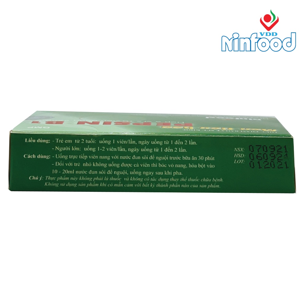 Men tiêu hóa Pepsin B1 - NINFOOD Viện Dinh dưỡng Quốc gia - hộp 20 viên