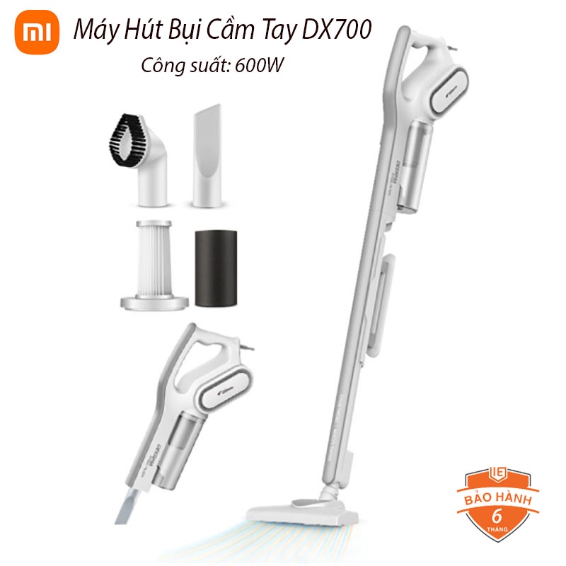 Máy Hút Bụi Gia Đình Cầm Tay Deerma 2 Trong 1 DX700 Công Suất Lớn 600W