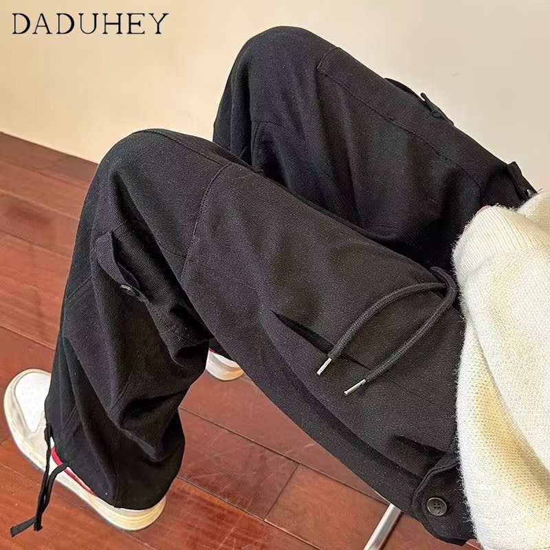 DaDuHey Men's American Retro High Street Overalls Straight Casual Pants 2022 New Ins Fashion Trendy Jogger Pants