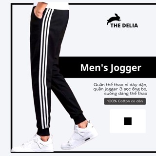 Quần thể thao nỉ dày dặn, quần 3 sọc bo, xuông co giãn trẻ trung thời trang năng động