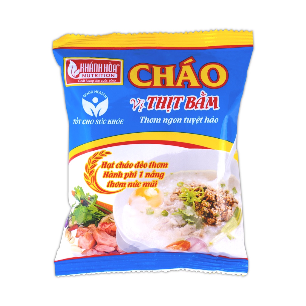 Thùng Cháo Ăn Liền Cao Cấp Khánh Hòa Nutrition Vị Thịt Bằm/Vị Thịt Gà Gói 50G - 50 Gói