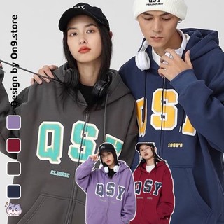 Áo hoodie zip qsy basic 4 màu unisex