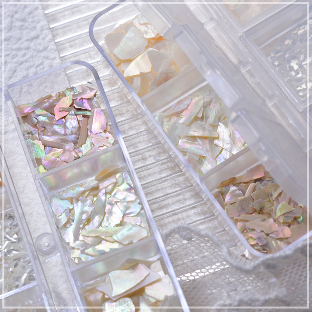 1 Hộp Kim Tuyến 6 Ngăn Siêu Mỏng Trang Trí Móng Tay Nghệ Thuật