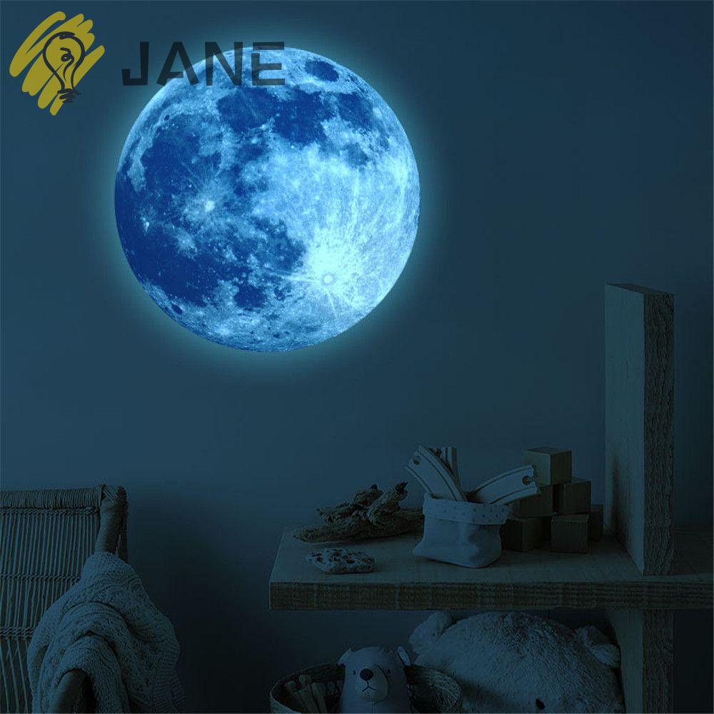 Sticker Dán Tường Dạ Quang Hình Mặt Trăng 3d 20 / 30cm