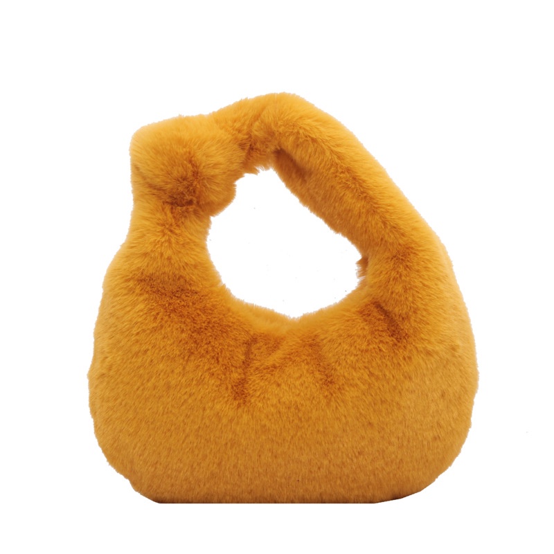 Túi xách IELGY vải lông màu trơn thắt nút thời trang cho nữ