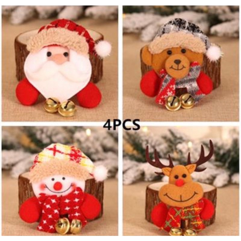 Thú Bông Noel Có Đèn Phụ Kiện Treo Trang Trí Cây Thông Noel, Giáng Sinh