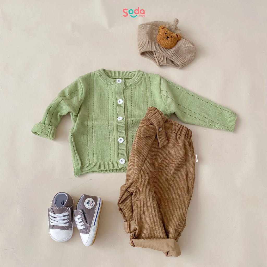 Áo cardigan len cho bé Soda Kids chất liệu len dệt kim thoáng khí, thiết kế cổ tròn dễ thương Hàn Quốc