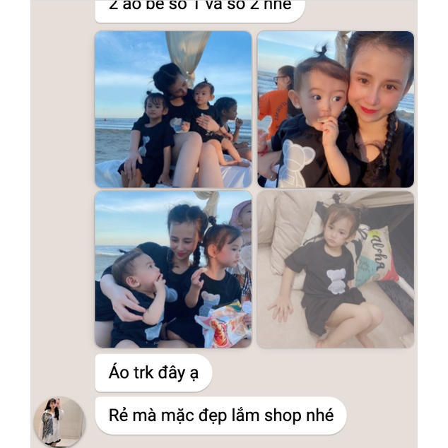 Áo Gia Đình Familylove - Set Đồ Gia Đình Họa Tiết Hình Gấu Cực Dễ Thương Chất Liệu Cotton 100% Co Giãn