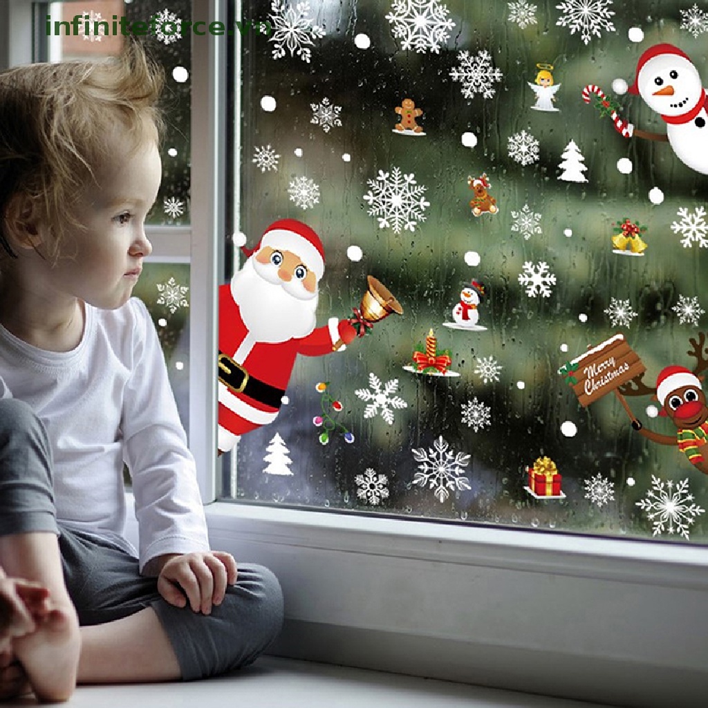Miếng Dán Cửa Sổ Trang Trí Giáng Sinh Hình Bông Tuyết Giáng Sinh