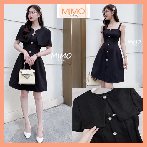 SET VÁY DẠ NGỌC ĐÁ MIX CHOÀNG MÀU ĐEN, VÁY ĐI TIỆC SANG TRỌNG