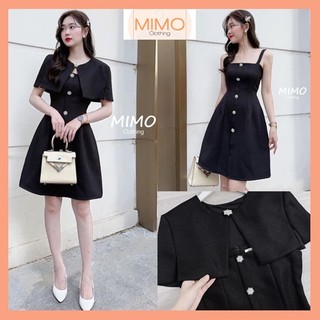 [MUA 1 ĐƯỢC 2] SET VÁY DẠ NGỌC ĐÁ MIX CHOÀNG MÀU ĐEN, VÁY ĐI TIỆC SANG TRỌNG