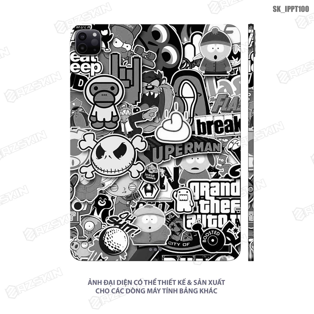 Dán Skin Full Lưng Viền IPad Mini/Gen/Pro/Air |SK_IPPT100| Khuôn Cắt CNC Chuẩn Chi Tiết Máy, Dễ Dán Tại Nhà